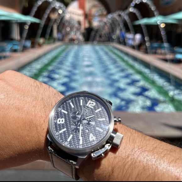 Men’s Ta2Time Piece Luxury Carbon Fiber Gentleman Classic Sport Watch Christmas - Picture 7 of 9